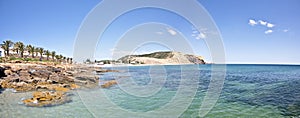 Panoramic view from the beach at Luz Portugal