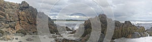 A panoramic view of a beach in Ogunquit, Maine