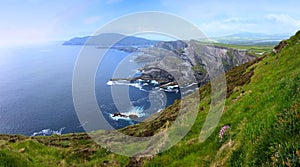 Panoramic view of the Kerry Cliffs of Portmagee, Ring of Kerry, Ireland photo