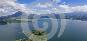 Panoramic view of beautiful Lake Arenal, Costa Rica