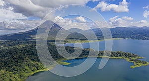 Panoramic view of beautiful Lake Arenal, Costa Rica