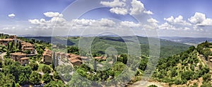 Panoramic view of a beautiful landscape around Montalcino, Tuscany, Italy