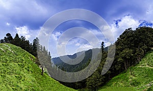 Panoramic view of beautiful landscape of Janjehli Valley near Sh photo