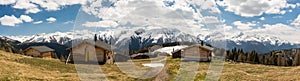 Panoramic view on beautiful Swiss Alps from Wiesener Alp