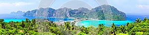 Panoramic view of beautiful tropical Phi Phi island