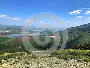 Panoramic view on  Beit Shean valley from mount Gilboa Israel