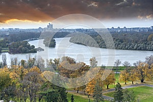 Panoramic view of Belgrade from Kalemegdan fortress