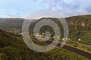 Panoramic view from the Belvedere over the Elbe valley