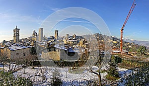 Panoramic view of Bergamo old town