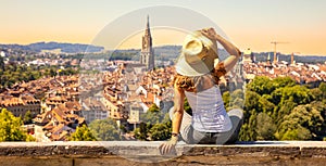 Panoramic view of Bern city landscape