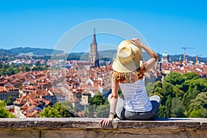 Panoramic view of Bern city landscape