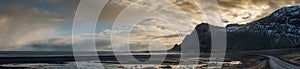 Panoramic View of Berufjord, on East Coast of Iceland.