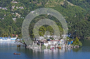 View of Bhimtal Lake Boat club, Bhimtal, Nainital, India photo