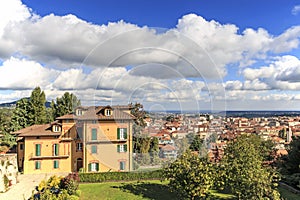Panoramic view of Biella from the Piazzo: the old part of the city.