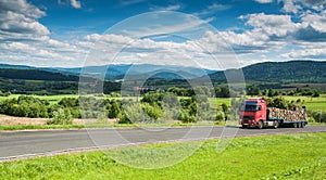 Panoramic view of Bieszczady mountains, Poland