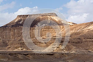 Panoramic view on biggest canyon in Israel Mizpe Ramon in Negev