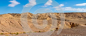 Panoramic view on biggest canyon in Israel Mizpe Ramon in Negev