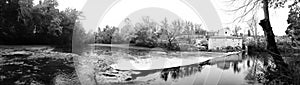 Panoramic View Black and White River