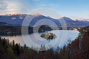 Panoramic view of Bled Lake, Slovenia