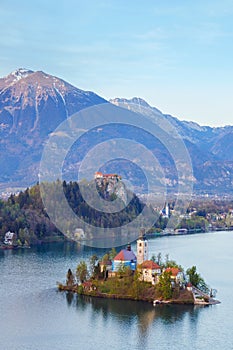 Panoramic view of Bled Lake, Slovenia