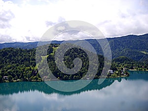 Panoramic view of Bled Lake, Slovenia