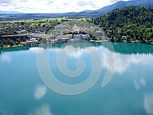 Panoramic view of Bled Lake, Slovenia