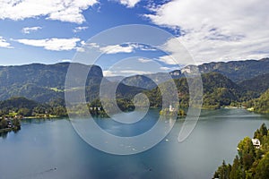 Panoramic view of Bled Lake, Slovenia