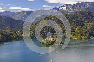 Panoramic view of Bled Lake, Slovenia