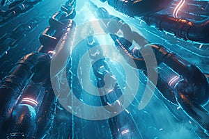 Panoramic view of a blockchain network