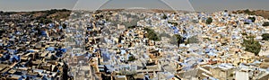 Panoramic view on the the blue city from the Mehrangarh Mehran Fort, Jodhpur, Rajasthan, India