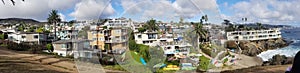 Panoramic view of Boat Canyon and hillside homes in Laguna Beach photo