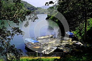 A Panoramic  View of Boat Club of Neyyar Dam Location in South India