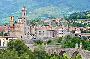 Panoramic view of Bobbio. Emilia-Romagna. Italy.