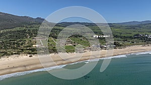 Panoramic view of Bolonia beach in the municipality of Tarifa, Andalusia