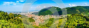 Panoramic view of Brasov, Transylvania, Romania photo