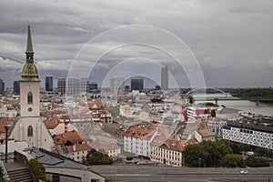 Panoramic view of Bratislava Old Town in Slovakia