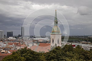 Panoramic view of Bratislava Old Town in Slovakia