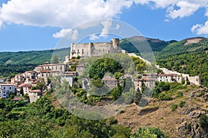 Panoramic view of Brienza. Basilicata. Italy.