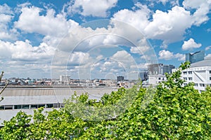 Panoramic view of Brussels city in Belgium during cloudy day