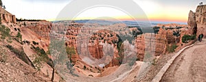 Panoramic view of Bryce Canyon National Park landscape, Utah