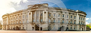 Panoramic view of Buckingham Palace, London, UK