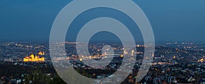 Panoramic view of Budapest in the blue hour