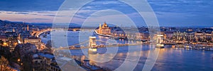 Panoramic View of Budapest at Dusk, Hungary