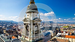 Panoramic view of Budapest from Saint Stephens Basilica, Hungary