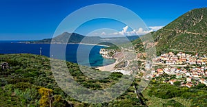 Panoramic view of Buggerru, Sardinia, Italy