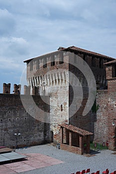 Panoramic View of the Buildings in the Charming Village of Soncino