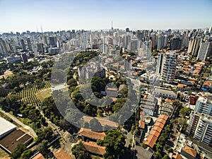 Panoramic view of the buildings and houses of the Vila Mariana neighborhood in SÃÂ£o Paulo, Brazil