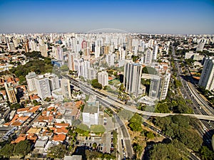 Panoramic view of the buildings and houses of the Vila Mariana neighborhood in SÃ£o Paulo, Brazil