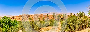 Panoramic view at the buildings of old Kasbah in Tinghir Tinerhir Oasis - Morocco