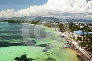 Panoramic view of Bulabog beach. Boracay Island. Aklan. Western Visayas. Philippines